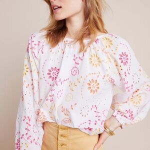 Maeve Anthropologie Addison Eyelet Blouse